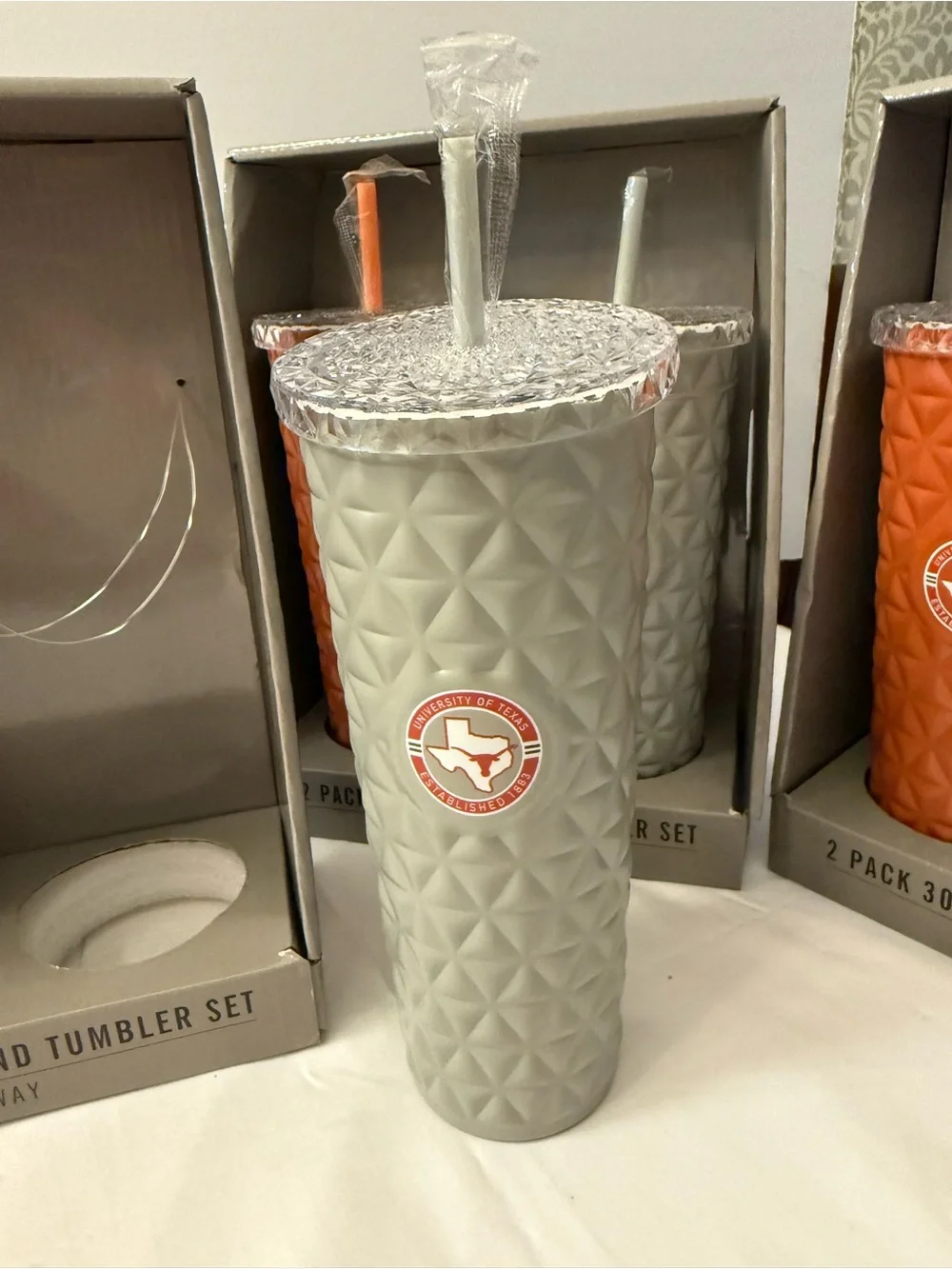 NEW! 2-PACK OF UNIVERSITY of TEXAS 30 oz, Stainless Steel TUMBLERS